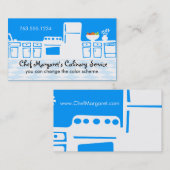 Aangepaste kleurenretro keuken kookbiz-kaart visitekaartje (Voorkant / Achterkant)