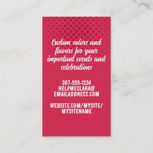 Aangepaste kleurenretro standaard mixer bakkerij k visitekaartje (Achterkant)