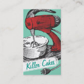 Aangepaste kleurenretro standaard mixer bakkerij k visitekaartje (Voorkant)
