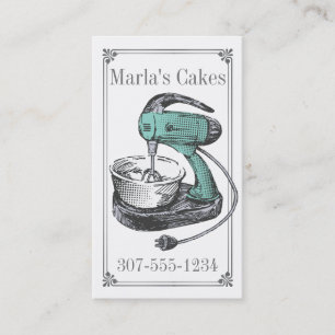 Aangepaste kleurenretro standaard mixer bakkerij visitekaartje
