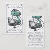 Aangepaste kleurenretro standaard mixer bakkerij visitekaartje (Voorkant / Achterkant)