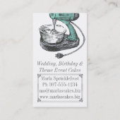 Aangepaste kleurenretro standaard mixer bakkerij visitekaartje (Achterkant)