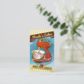 Aangepaste kleurenretro standaard mixer bakkerij visitekaartje (Staand voorkant)