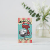 Aangepaste kleurenretro standaard mixer bakkerij visitekaartje (Staand voorkant)