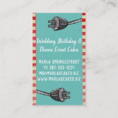 Aangepaste kleurenretro standaard mixer bakkerij visitekaartje (Achterkant)