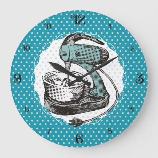 Aangepaste kleurenretro standaard mixer girale keu grote klok (Voorkant)