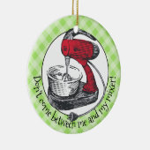 Aangepaste kleurenretro standaard mixer kerstversi keramisch ornament (Rechts)