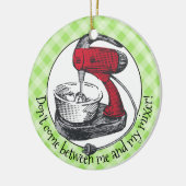 Aangepaste kleurenretro standaard mixer kerstversi keramisch ornament (Links)