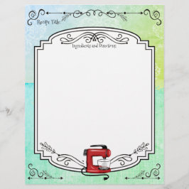 Aangepaste kleurenretro standaard mixer recept let