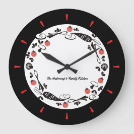 Aangepaste kleurenretro-tuinkeukklok grote klok