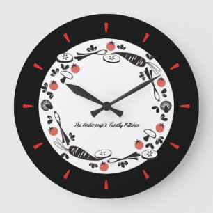 Aangepaste kleurenretro-tuinkeukklok grote klok