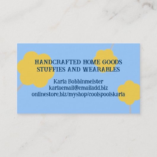 Aangepaste kleurenspeldendraad naaibizenkaart visitekaartje (Achterkant)