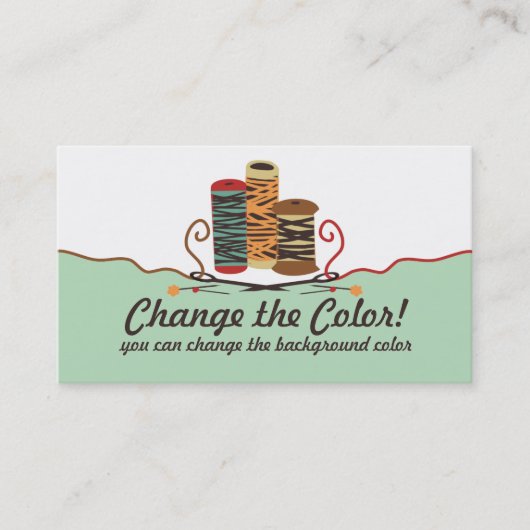 Aangepaste kleurenspeldendraad naaibizenkaart visitekaartje (Voorkant)