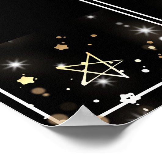 Aangepaste kleurensterren fotomedewerker van maand poster (Hoek)