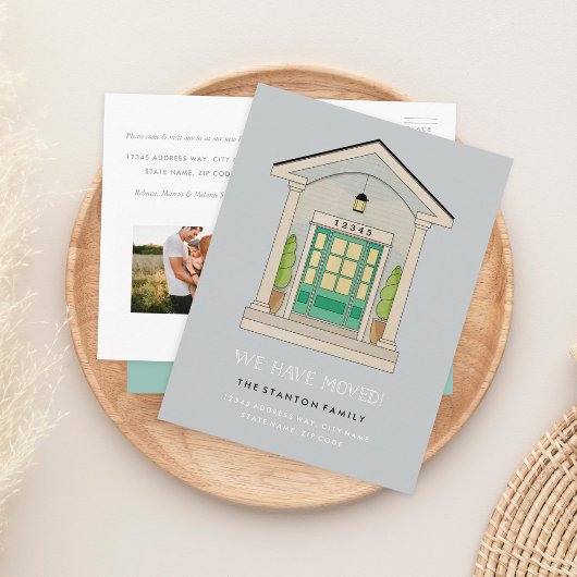 Aangepaste kleurenvoorpagina Verplaatsingsaankondi Aankondigingskaart