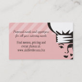 Aangepaste kleurenvrouw chef-pet skillet-liefdesca visitekaartje (Achterkant)