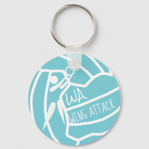 Aangepaste kleurenwandaanval WA Netball Clipart Sleutelhanger