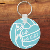 Aangepaste kleurenwandaanval WA Netball Clipart Sleutelhanger (Voorkant)