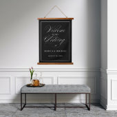 Aangepaste kleurenzwarte bruiloft Welkomstteken Hangend Wandkleed