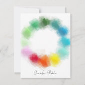 Aangepaste kleurige Abstracte handgeschreven scrip Notitiekaartje (Achterkant)