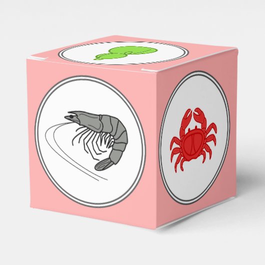 Aangepaste kleurige kreeftenspeelster bedankdoosjes (Voorkant Zijde)