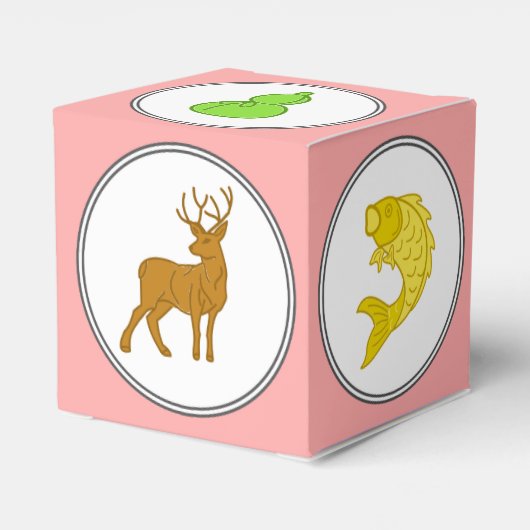 Aangepaste kleurige kreeftenspeelster bedankdoosjes (Achterkant)