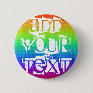 Aangepaste kleurige regenboogButton Jouw tekst toe Ronde Button 5,7 Cm