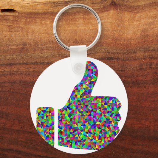 Aangepaste kleurige rismatische duim omhoog sleutelhanger (Voorkant)