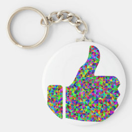 Aangepaste kleurige rismatische duim omhoog sleutelhanger