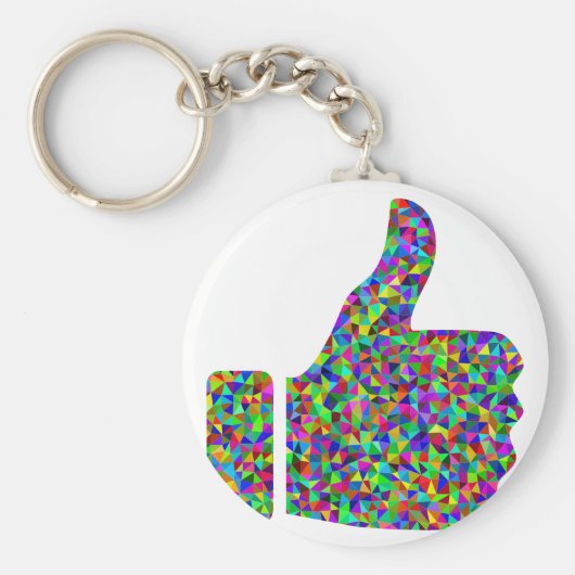 Aangepaste kleurige rismatische duim omhoog sleutelhanger (Voorkant)