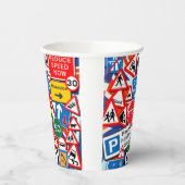 Aangepaste kleurige verkeersborden papieren bekers (Links)
