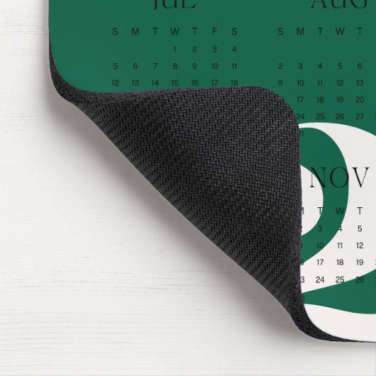 Aangepaste Kleurjaar Kalender 2026 Muismat (Hoek)