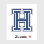 Aangepaste kleurletter H sportieve college lettert Sticker (Vel)