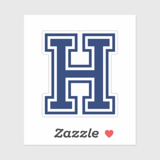 Aangepaste kleurletter H sportieve college lettert Sticker (Vel)
