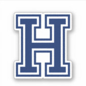 Aangepaste kleurletter H sportieve college lettert Sticker (Voorkant)