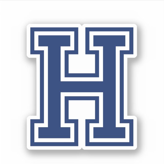 Aangepaste kleurletter H sportieve college lettert Sticker (Voorkant)