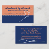 Aangepaste kleurnaainaald die borduurt visitekaartje (Voorkant / Achterkant)