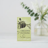 Aangepaste kleurnaainoties speldenkussen visitekaartje (Staand voorkant)