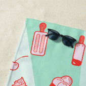 Aangepaste kleurnaam Ice Cream Print Beach-handdoe Strandlaken (In situ)