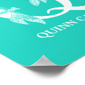 Aangepaste kleurnaam Monogram Letter Q Dragonfly A Poster (Hoek)