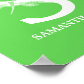 Aangepaste kleurnaam Monogram Letter S Dragonfly A Poster (Hoek)