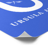 Aangepaste kleurnaam Monogram Letter U Dragonfly A Poster (Hoek)