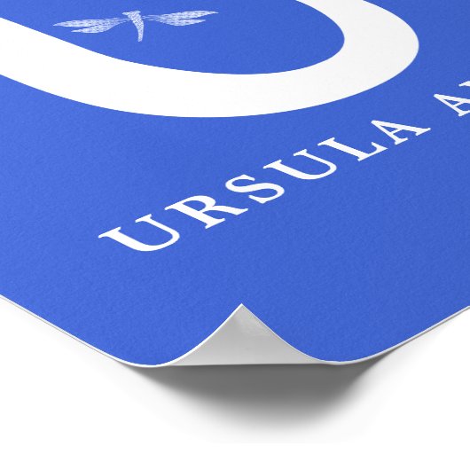 Aangepaste kleurnaam Monogram Letter U Dragonfly A Poster (Hoek)