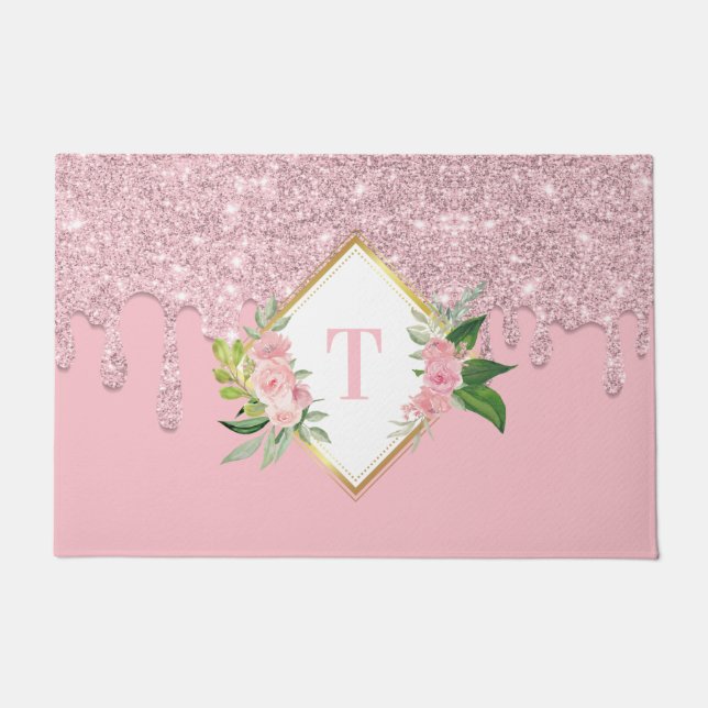 Aangepaste kleuromvang voor glitterhuisjes deurmat (Voorkant)