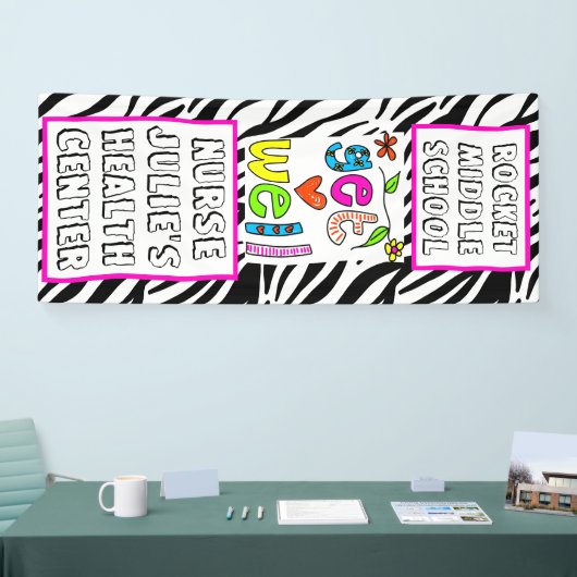 Aangepaste kleuropening voor schoolverpleegsters spandoek (Beurs)