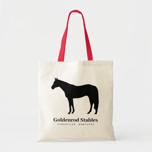 Aangepaste kleurpaard, persoonlijke Boerderij naam Tote Bag (Voorkant)