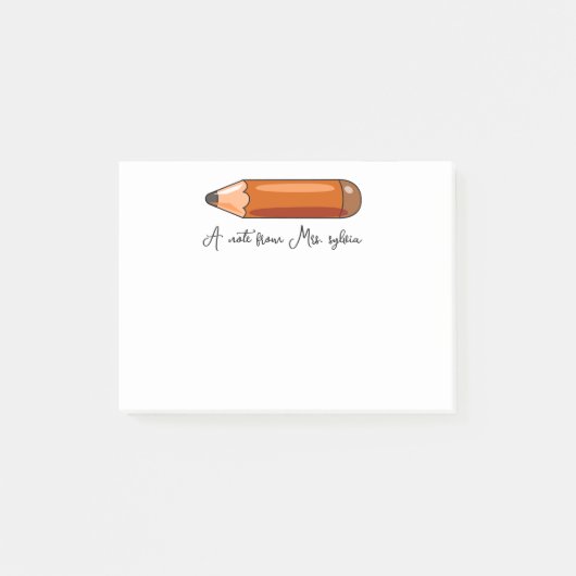 Aangepaste kleurpotlood voor leraar, Uniek geperso Post-it® Notes (Voorkant)