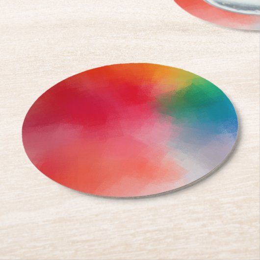 Aangepaste kleurrijke Abstracte elegante lege Sjab Ronde Kartonnen Onderzetter (Gebogen)