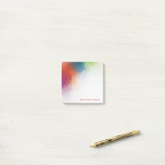 Aangepaste kleurrijke Abstracte elegante Sjabloon Post-it® Notes (Op bureau)