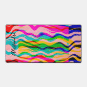 Aangepaste Kleurrijke Abstracte Handgetekende Golv Bureaumat (Voorkant)
